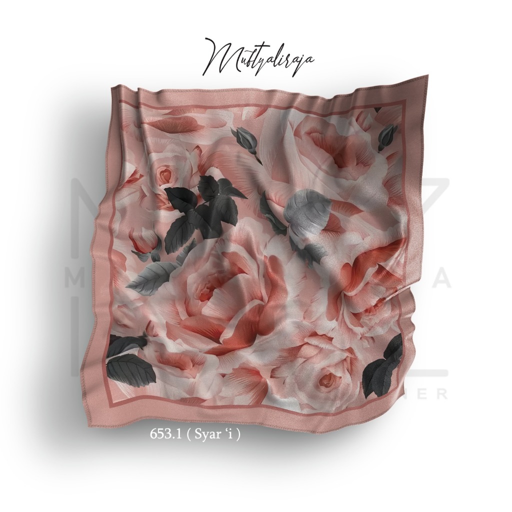 RECTANGULAR HIJAB WITH Sharia Motif 130 x 130
