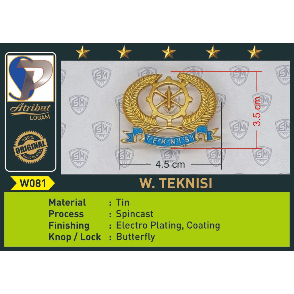 PIN BREVET BADGE WING TECHNICIAN
