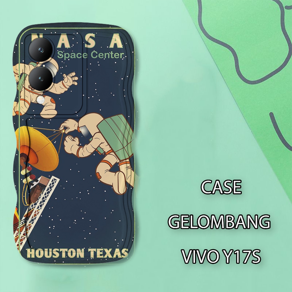 Soft Case WAVE Hp VIIVO Y17S - Pro Camera Case - Fashion Case Astronaut Motif - Casing & Skin Handph