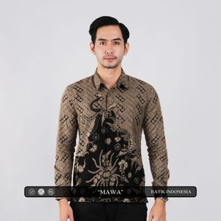 Batik Indonesia Motif MAWA Kemeja Batik Slimfit Lapis Furing idn.idcamp