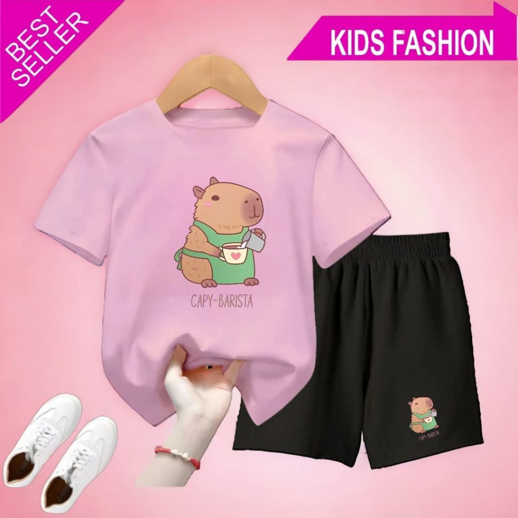 ชุดเสื้อยืดสําหรับ BOYS AND GIRLS 1-10 YEARS/CAPY BARISTA