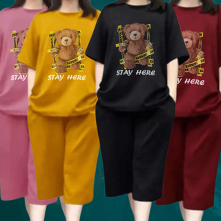 Charyatink - GROSIR Setelan celana kulot 3/4 Baju dewasa wanita sablon DTF Ukuran M L XL JUMBO