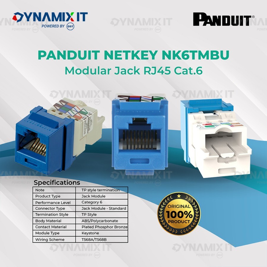 Panduit NETKEY Modular Jack RJ45 Cat.6 - NK6TMBU