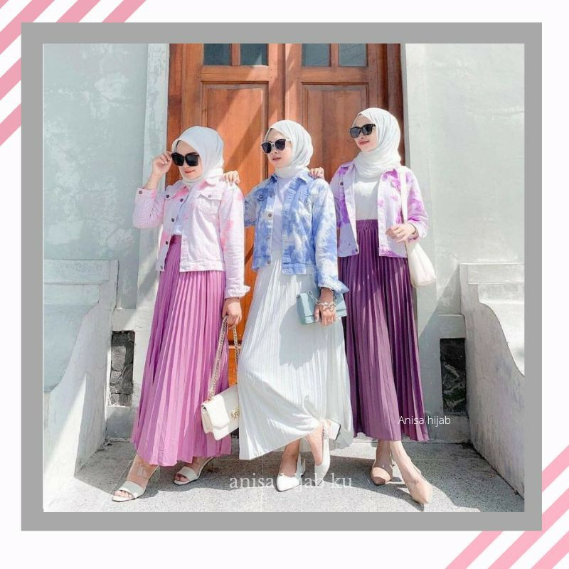 เกาหลี CREPE PLISKET SKIRT / LYCRA CREPE PRISKET / MAXI SKIRT