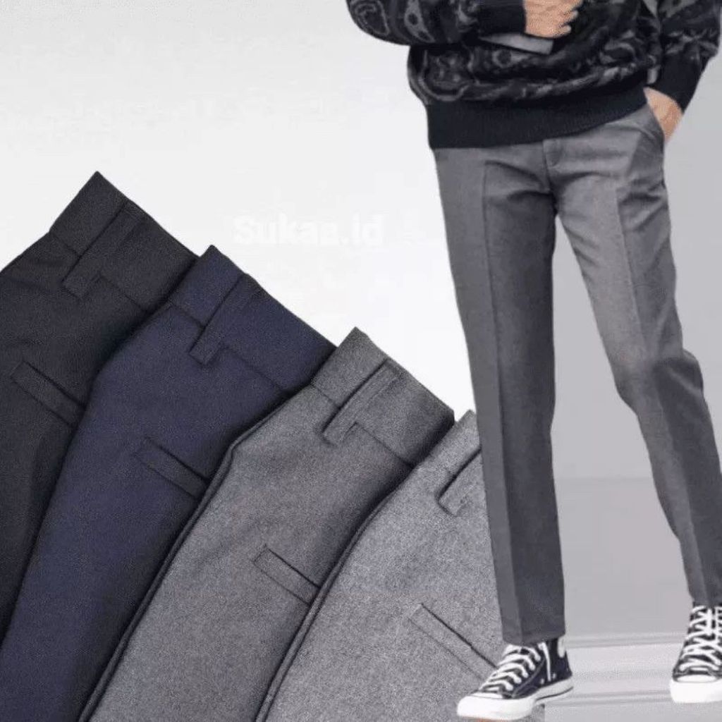 กางเกงสํานักงาน FORMAL สําหรับผู้ชาย SLIMFIT วัสดุพื้นฐาน คุณภาพผ้า WOLLA