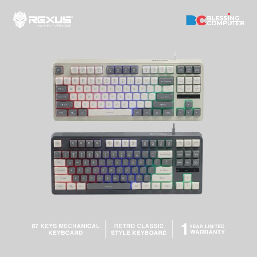 REXUS TKL RX-K87M Gaming Keyboard / Rexus RX K87M - DARK GREY