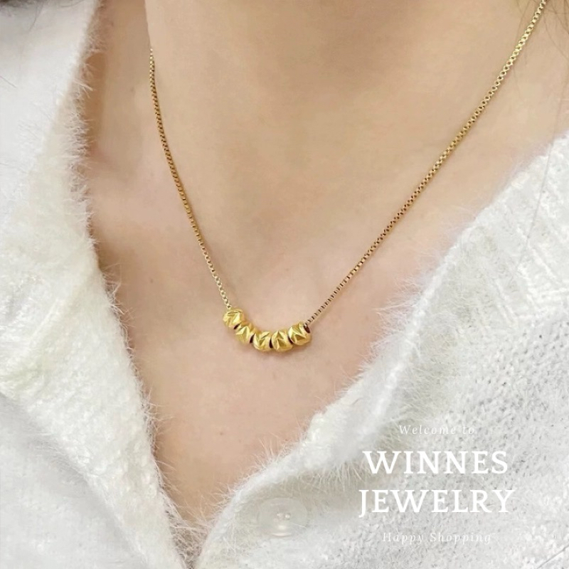 Orb สร้อยคอ Orb ทอง / ลูกปัดนําโชค เครื่องประดับไทเทเนียมป้องกันสนิมที่สวยงามสําหรับผู้หญิง ความสง่า