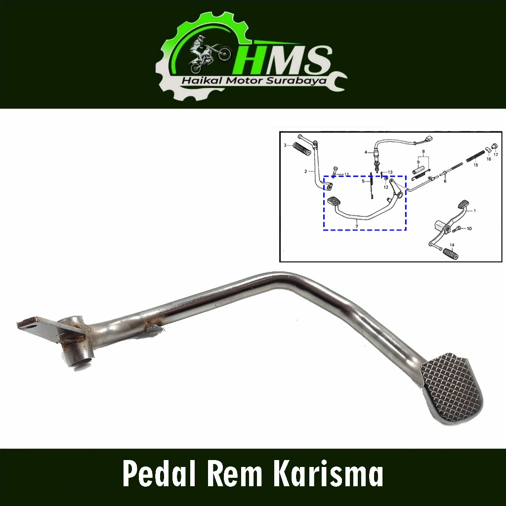 แป้นเบรก Karisma - Vedal Fedal Footrest Rim เบรคเบรคเบรค ท้ายล่าง Honda Kharisma Supra