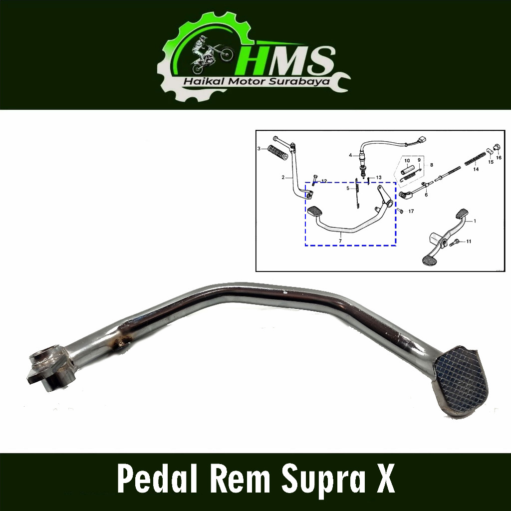 Supra X แป้นเบรก - Vedal Fedal Footrest Rim Brake Break ท้ายล่าง Honda Supra X Old