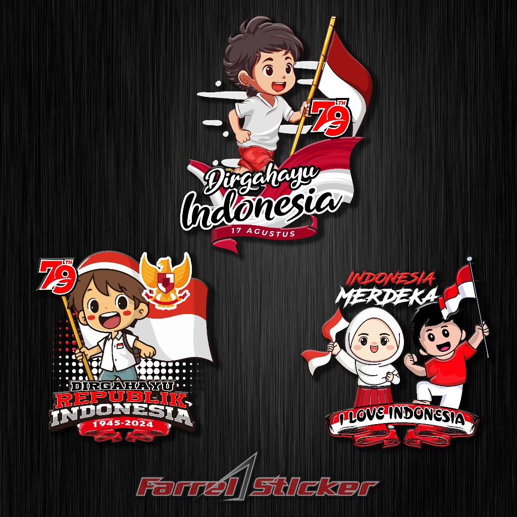 Merdeka Sticker August animation Sticker ธง UV DTF