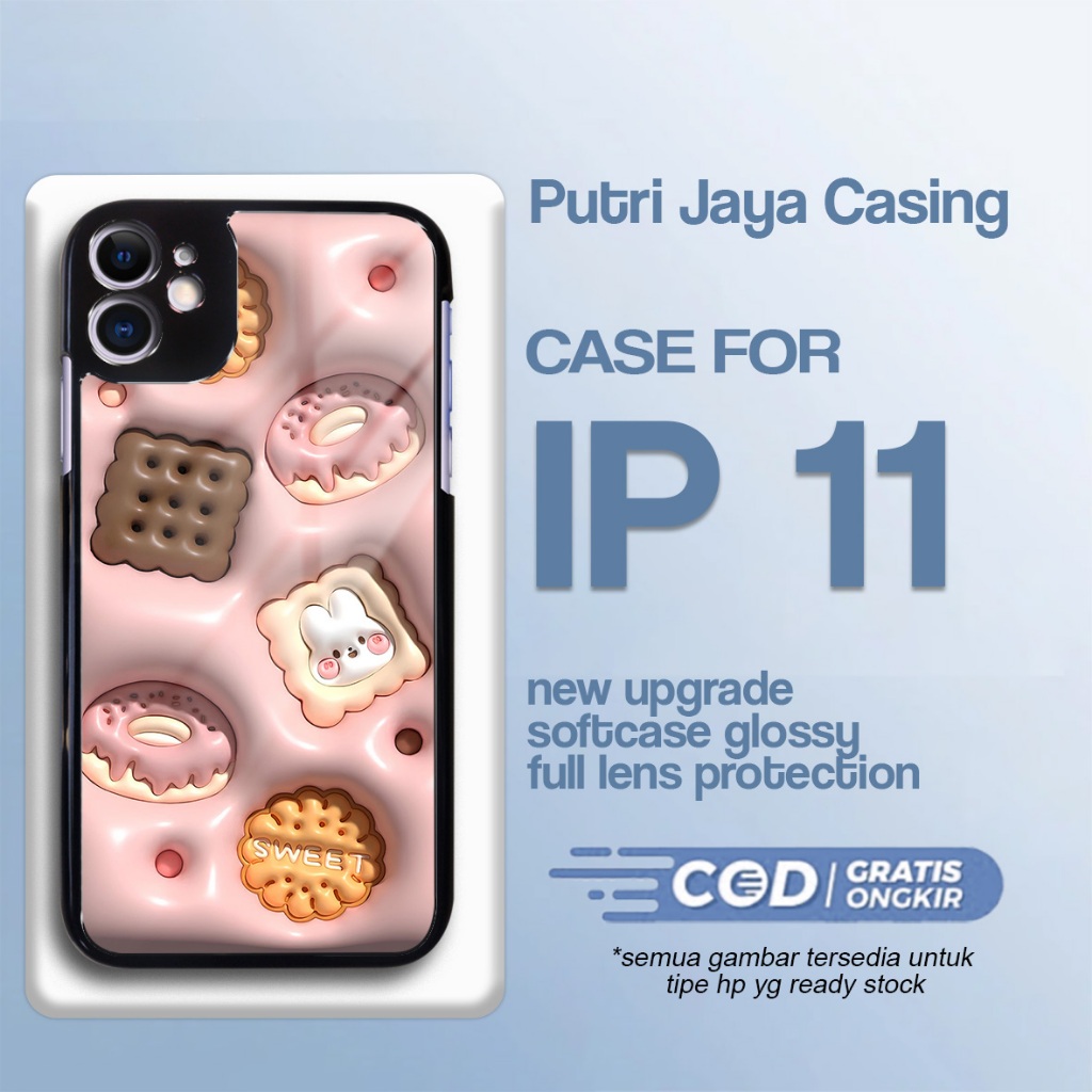 HP เคส IP 11 ล่าสุด - เคส IP 11 - Cute Motif - Premium Glossy Hardcase - เคสโทรศัพท์ IP น่ารักและเย็
