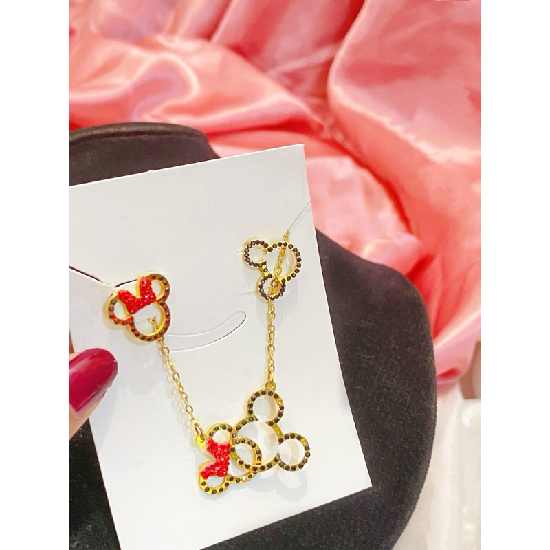 KST1 สร้อยคอมิกกี้หลายอัญมณีไทเทเนียม