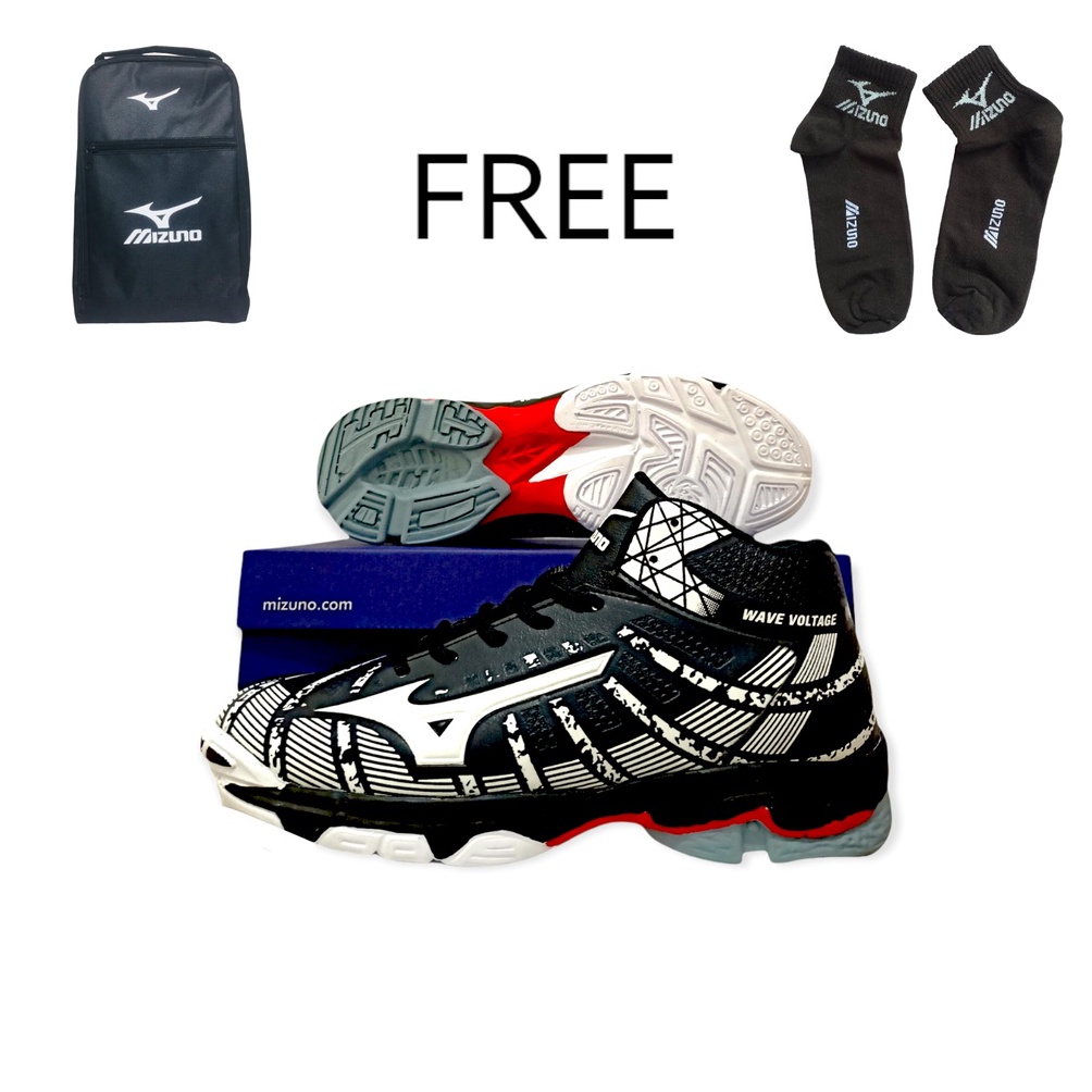 รหัส H56C Mizuno Wave Voltage Volleyball Shoes Mizuno Wave Voltage Mid Volleyball Shoes Men Women