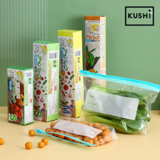 KUSHI Plastik Klip Makanan Buah dengan Segel Ganda Plastik Penyimpanan Anti Bocor Ziplock