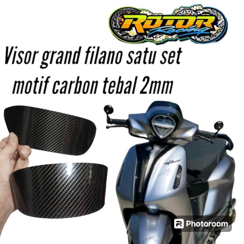 Visor yamaha grand filano One set model thailand carbon motif plus เทปกาวกาวคู่ 3m