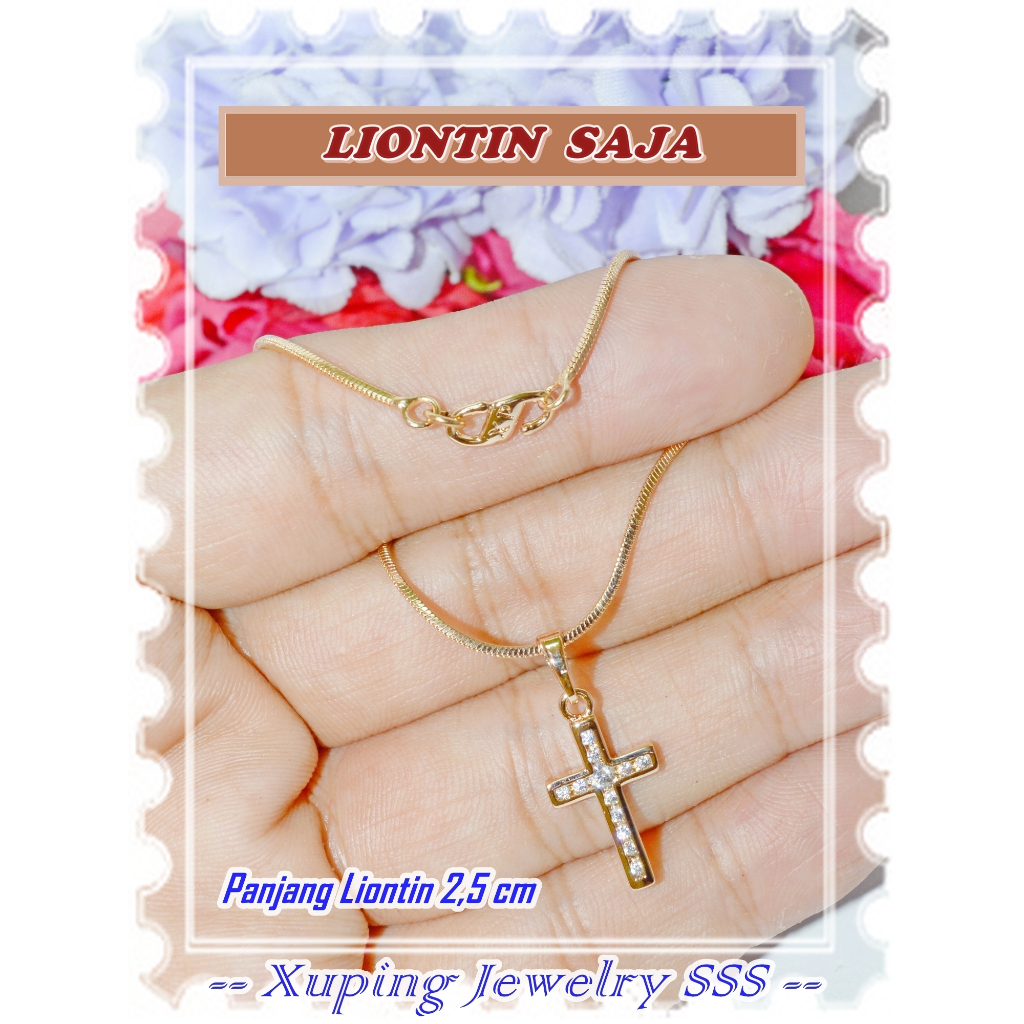 Original Xuping Brand 18K Gold Plated 18K SS-1478-BL Gold Cross Pendant