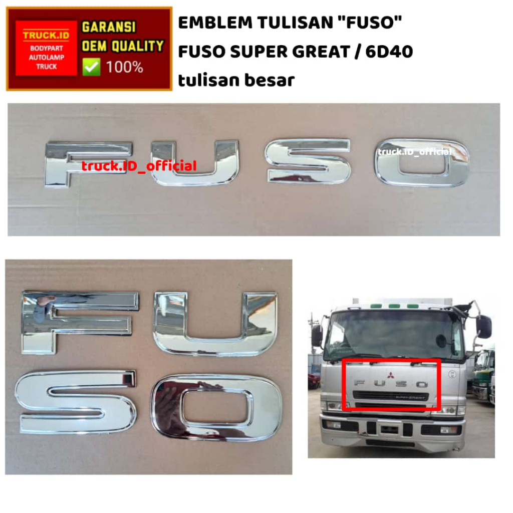 Super GREAT FUSO WRITING EMBLEM AND 6D40 CHROME *ใหญ่