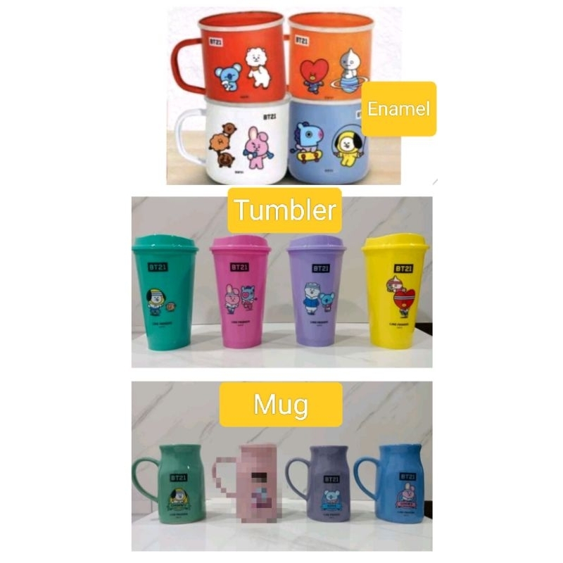 BT21 แก้ว BT21 แก้ว BT21 แก้วเคลือบ BT21 Tumbler BTS แก้ว BTS ตัวอักษรแก้ว BTS Tumbler BTS ตัวอักษรแ
