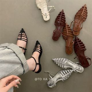 Sandal Wanita Hak 3cm Tali Premium keronjo Ujung Lancip Fashion Wanita