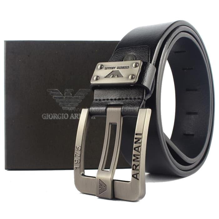 เข็มขัดหนัง COW ของแท้ของผู้ชาย หัวเข็มขัดสีดํา สายรัดเข็มขัด - สีดํา/สีน้ําตาลแบรนด์ JAMAN NOW