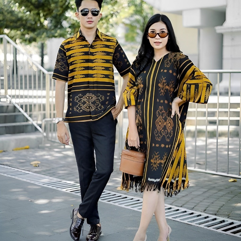 KEMEJA COUPLE SET WOVEN CLOTHES WOVEN DRESS WOVEN SHIRT PARTY CLOTHES