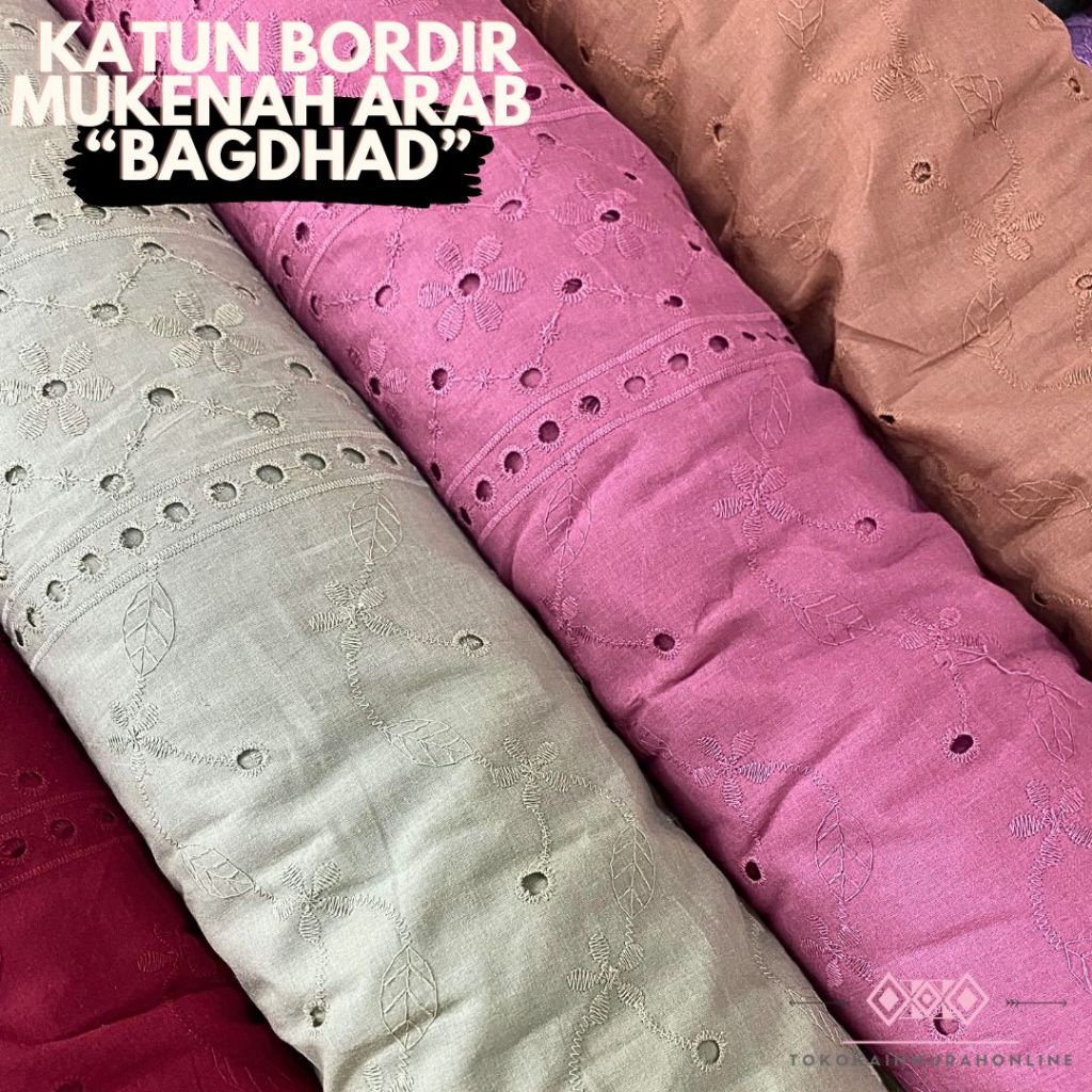 Katun ผ้าฝ้ายปักลายเกาหลีพร้อม Bagdhad Motif Super Premium Original 100% Cotton Embroider