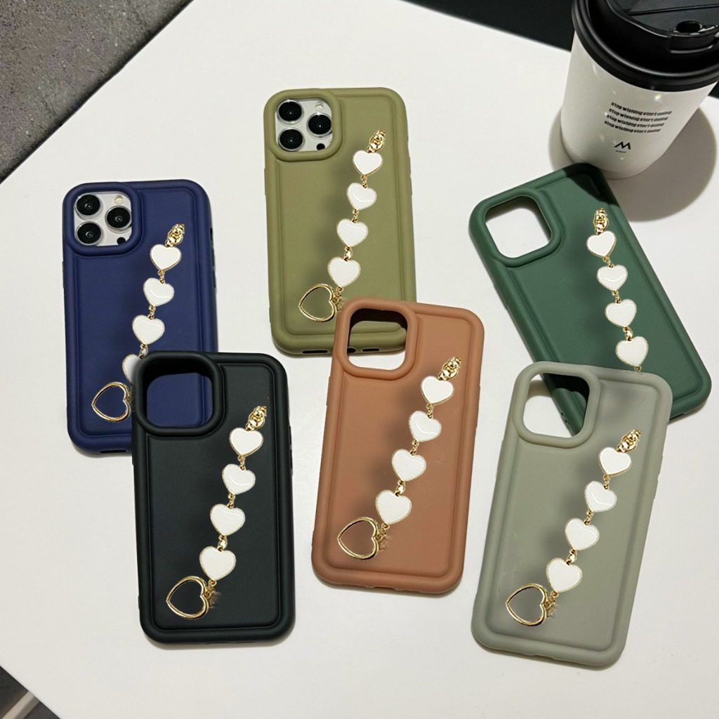 GC70 SOFTCASE DELUXE MATTE AIR BAG SHOCKPROOF MACAROON DIAMOND HAND GRIP CHAIN สําหรับ VIVO Y71 Y81 