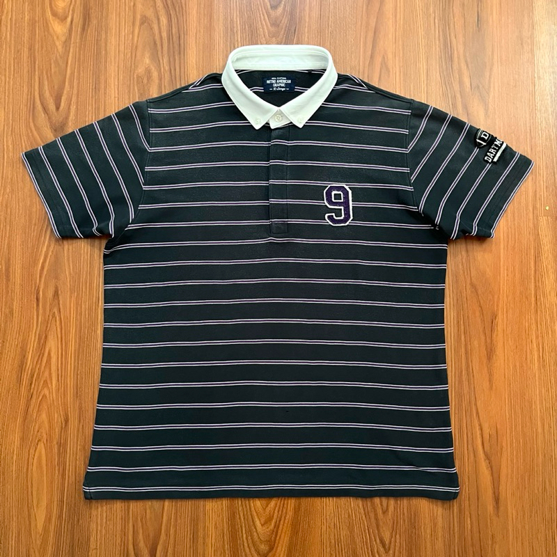 UNIQLO x Retro American Striped Big Logo Rugby Polo (XL)