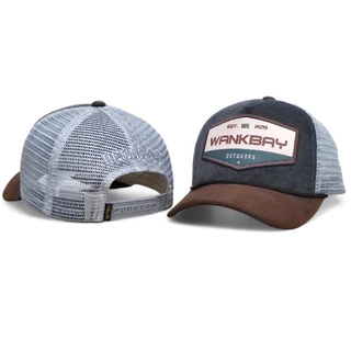 Wankbay Trucker Outdoor Corduroy haxagon หมวกตาข่ายผู้ชาย