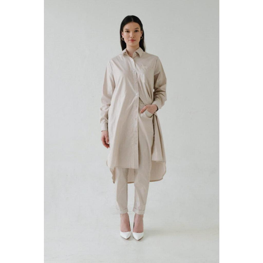 EESOME Alpen Pants สีน้ําตาล/เงิน