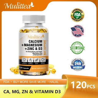 Mulittea Calcium Magnesium Zinc & Vitamin D3 Kapsul 120PCS