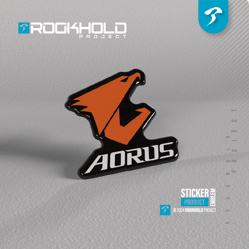 สติ๊กเกอร์สัญลักษณ์ Aorus | สติ๊กเกอร์ลายนูน Aorus | สติ๊กเกอร์พีซี