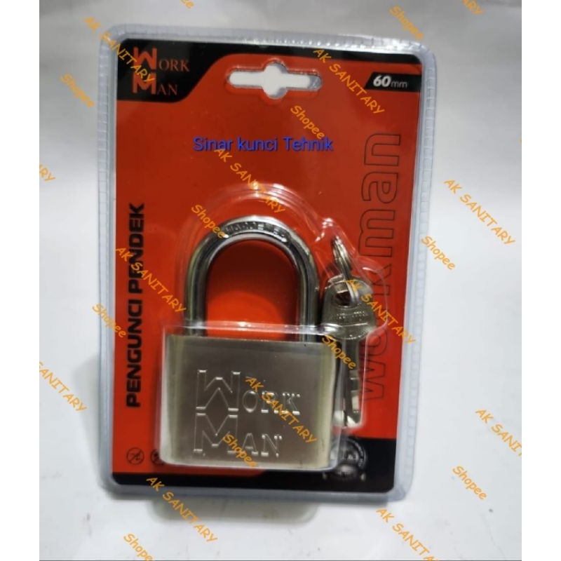 WOKMAN Chrome Nickel Padlock - กุญแจคอสั้น 30 40 50 60mm -- 30MM - 60MM STD
