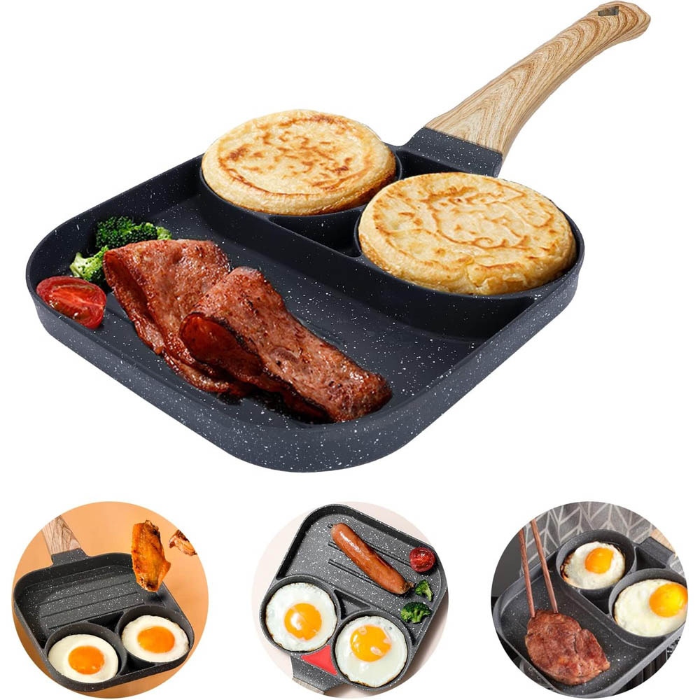 กระทะ 3 หลุม - แม่พิมพ์เค้กปารีส Omlet 3 หลุม - กระทะโดรายากิ - TEFLON EGG PANCAKE ANTI / 3 in 1 Non