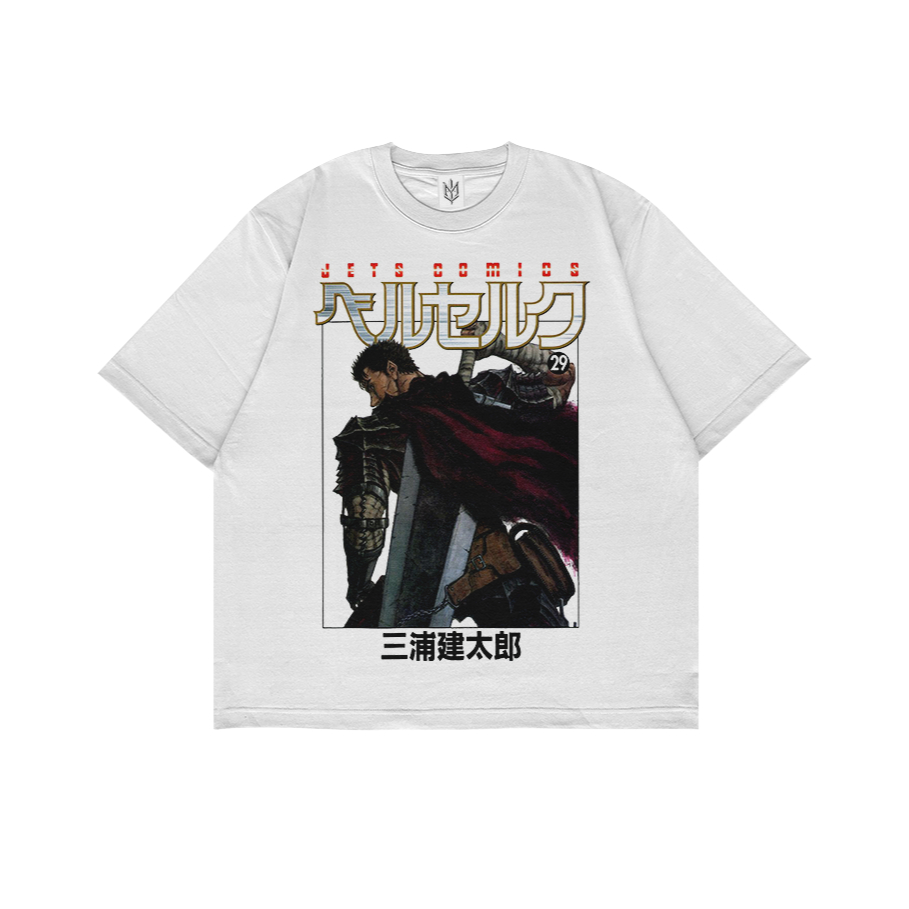 เสื้อยืด BERSERK 29 | เสื้อยืด OVERSIZE สีขาวสไตล์ Y2K VINTAGE BOOTLEG GRUNGE | ผู้ชาย ผู้หญิง ผู้ให