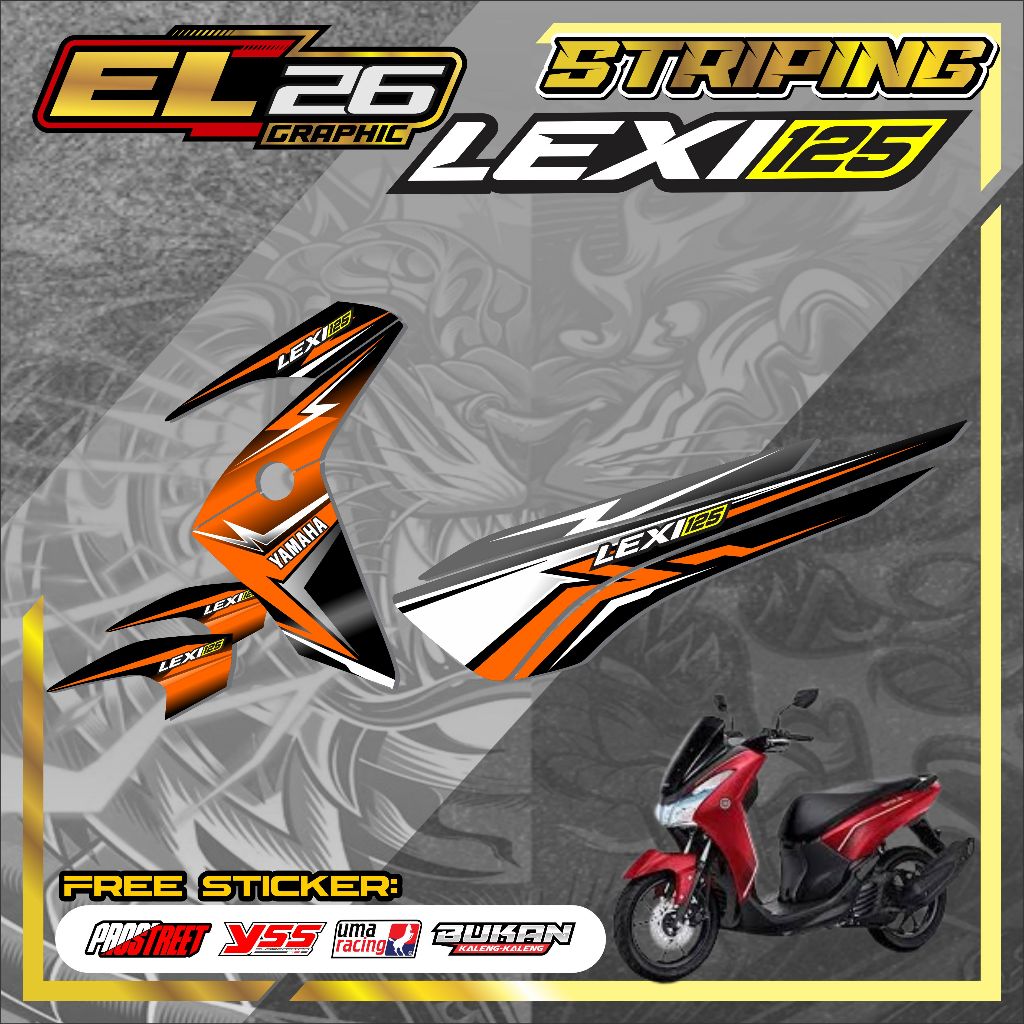 259 STRIPING STICKER YAMAHA LEXI 125 - สติ๊กเกอร์ YAMAHA LEXI 125 ABSTRACT MOTIF