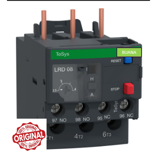 โอเวอร์โหลดความร้อน 2.5-4 A LRD08 โอเวอร์โหลดรีเลย์ LRD 08 TOR lrd08