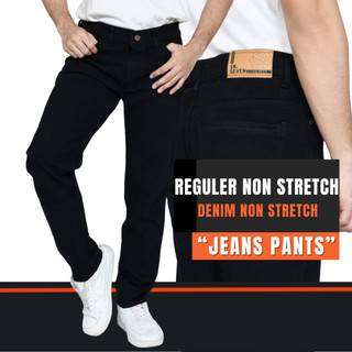 Celana Jeans Panjang Pria Reguler Standar Denim Big Size Jumbo 27-44 Black