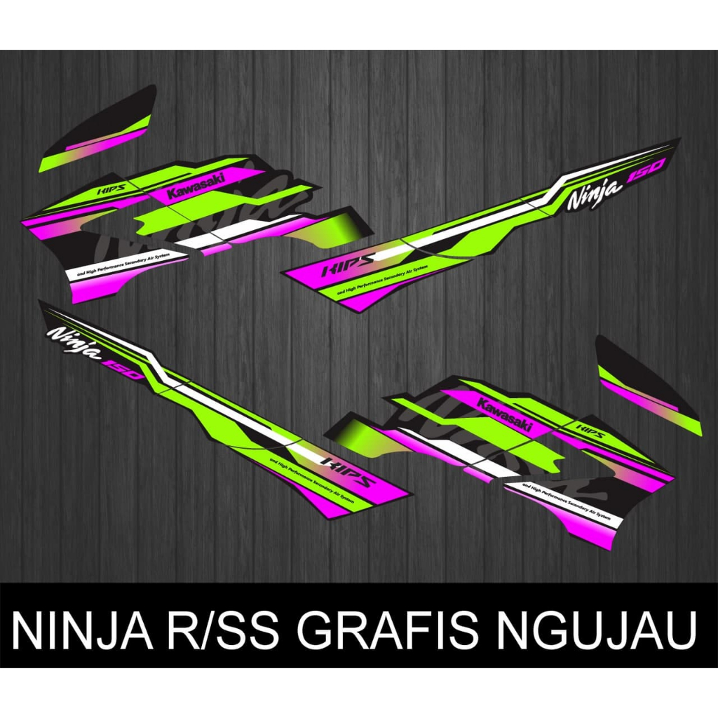 KAWASAKI NINJA R SS รถจักรยานยนต์สติกเกอร์แถบตัวแปรพร้อมกราฟิก NGUJAU MOTIF