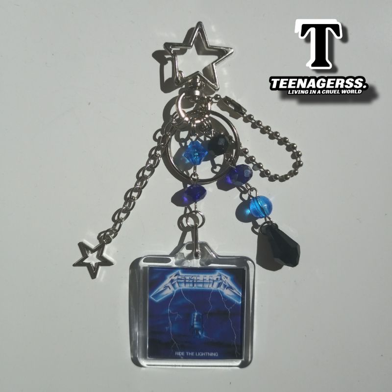 GANTUNGAN กระเป๋าพวงกุญแจลูกปัด Metallica Ride The Lightning พวงกุญแจกระเป๋าลูกปัดเครื่องประดับ Charm ความงาม