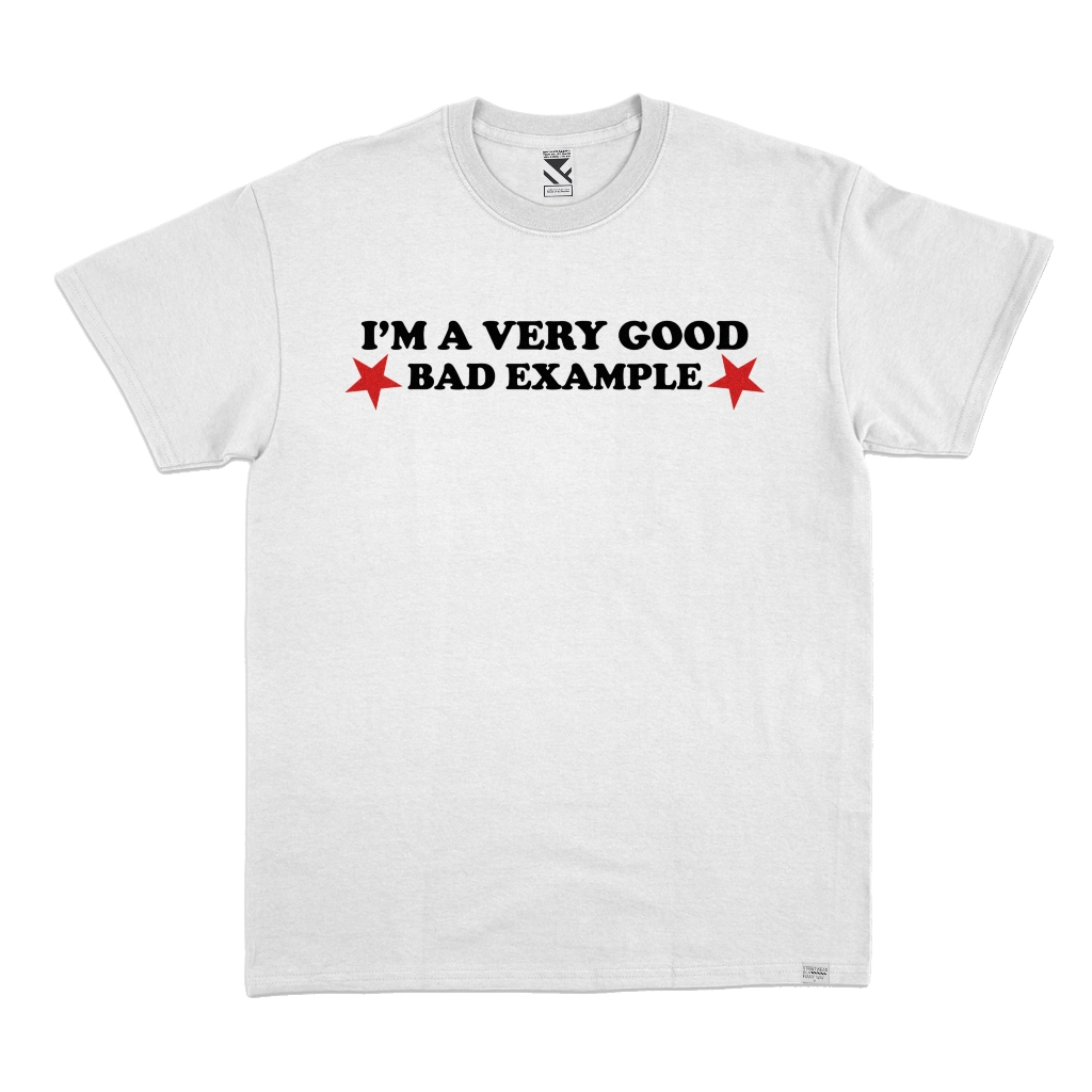 เสื้อยืด ZeroTwentyTwo Aesthetic Typography Bad Example สีขาว | เสื้อยืดคําตลกสีขาว