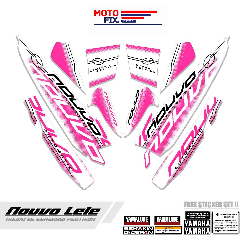Yamaha Nouvo Lele 115 Nouvo Go Motorcycle Body Decal Striping Sticker Motif 03 ชุดสติ๊กเกอร์ฟรี