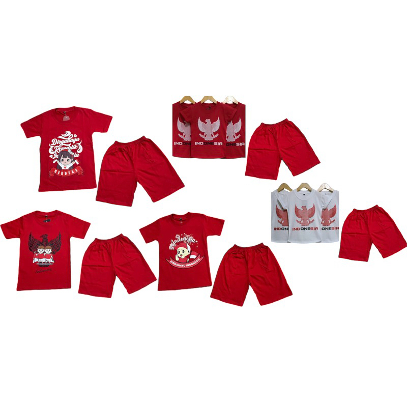 Independence 17 August T-shirt Set สําหรับเด็กชายและเด็กหญิงอายุ 1-14 ปี