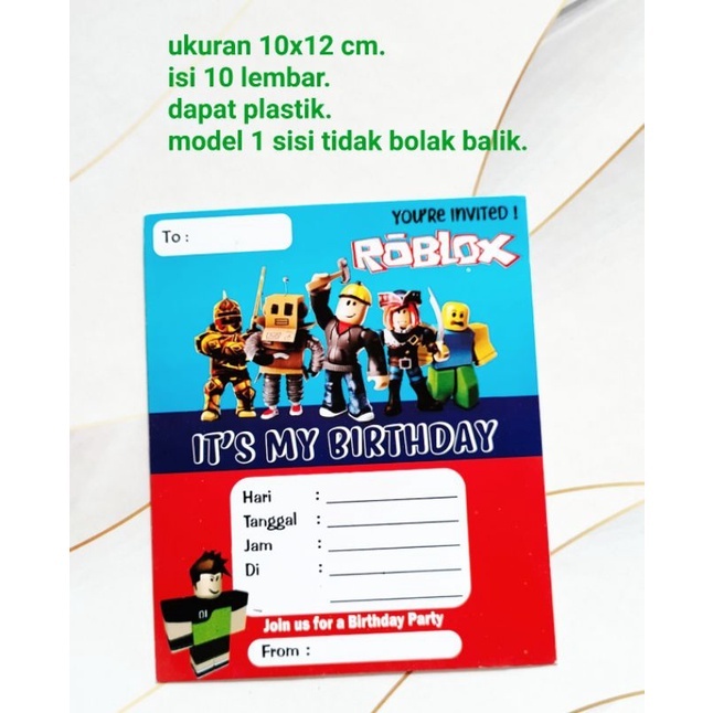 เนื้อหา: การ์ดเชิญวันเกิดตัวละคร roblox Ro-Blox 10 แผ่น