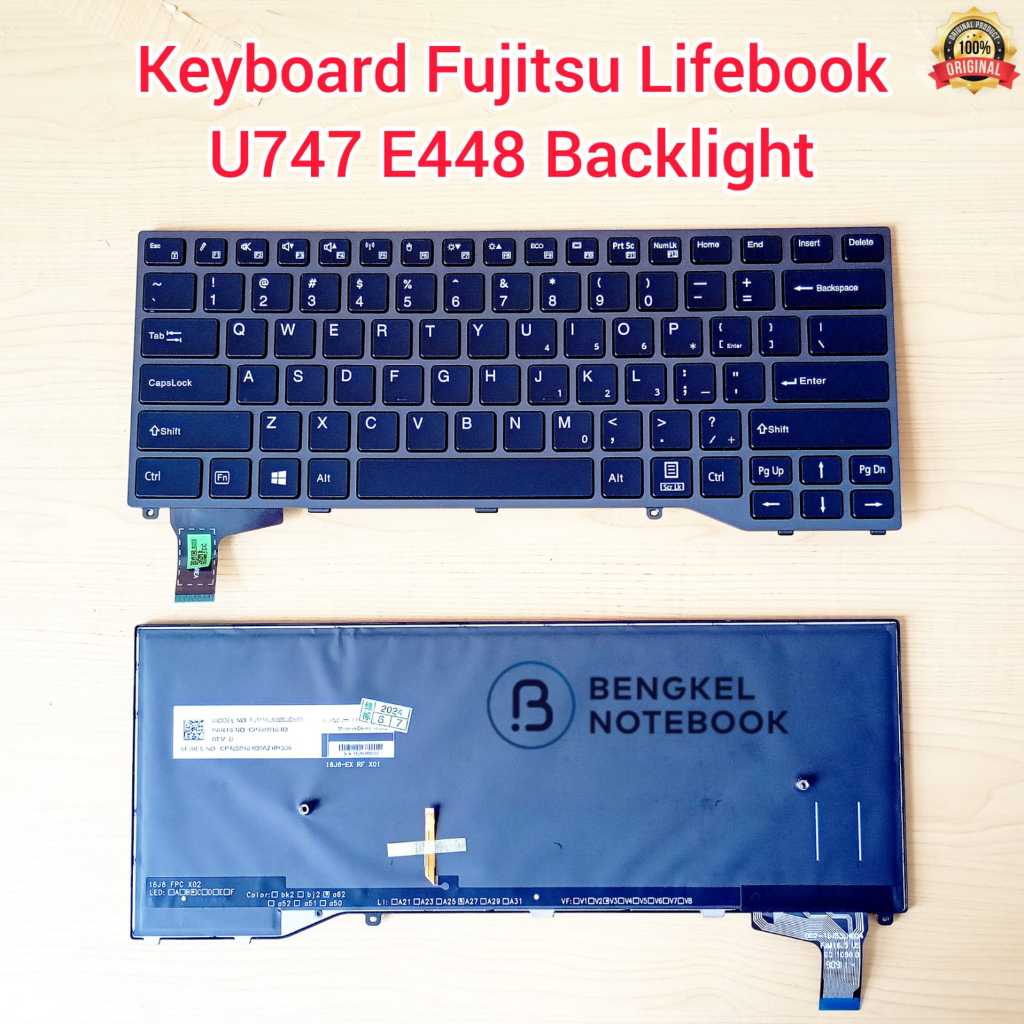 Fujitsu Lifebook U747 U748 U749 U74410 E448 E449 E548 7U14A1 7U14A2 คีย์บอร์ดแบ็คไลท์