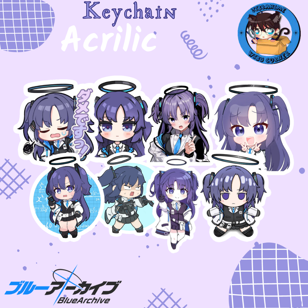 Gantungan [8 Designs] ANIME KEYCHAIN HOSHINO Blue Archive หญ้าแห้งยูกะ