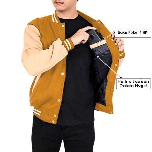 Plain Varsity Baseball Jacket Full Layer In/ธรรมดาแจ็คเก็ตเบสบอลผู้ชายผู้หญิง/Latest Plain Varsity J