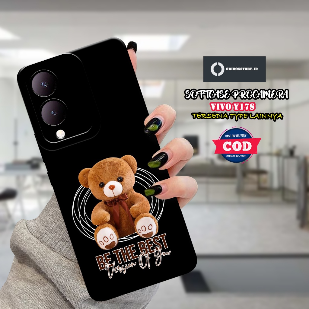 HP เคสโทรศัพท์ Vivo Y17s ล่าสุด - เคสหมี Motif - เคสโทรศัพท์ Vivo Y17S - Vivo Y17s Phone Softcase - 