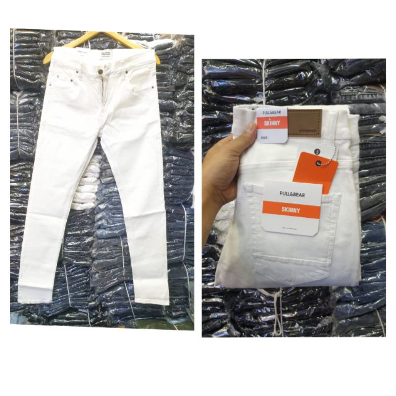 จัมโบ้ขนาดใหญ่ Pull&Bear P&B PullBear Pull and Bear กางเกงยีนส์คุณภาพสูงผู้ชายนําเข้า 35-44 วัสดุยืด