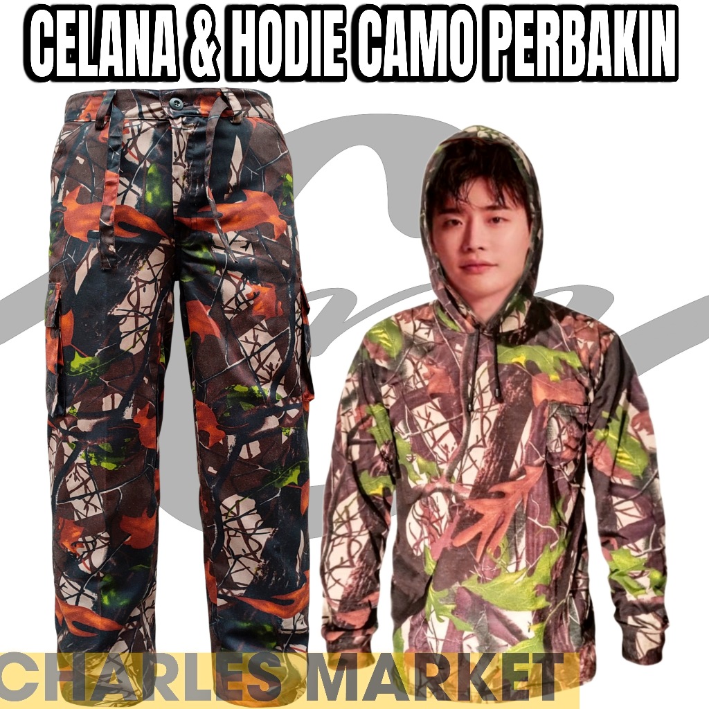CAMO PANTS AND HODIE SET - PERBAKIN CAMO SET - CAMO HUNTER SET